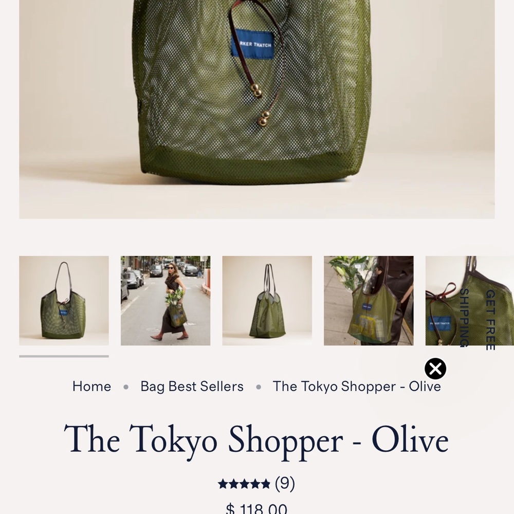 Mesh Tote Shopper in Olive with Drawstring